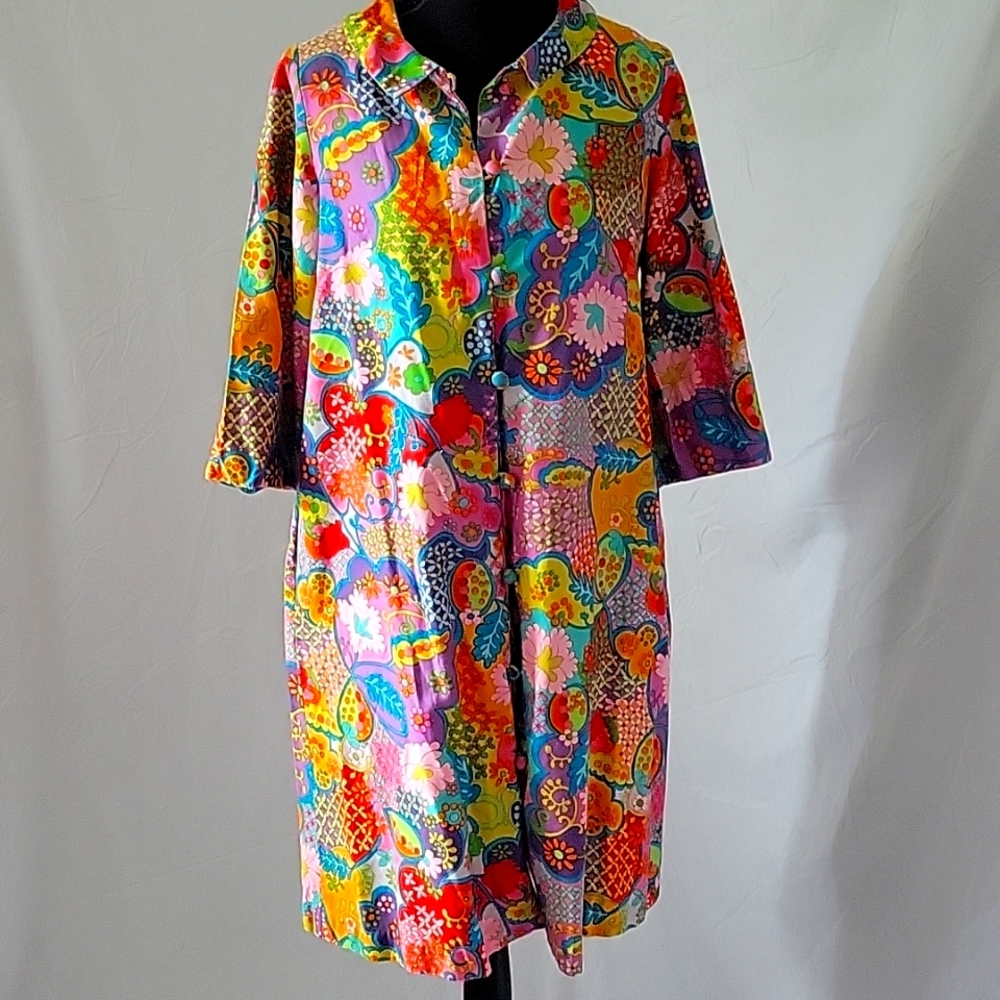 Vintage Retro 70's dress/ Housecoat